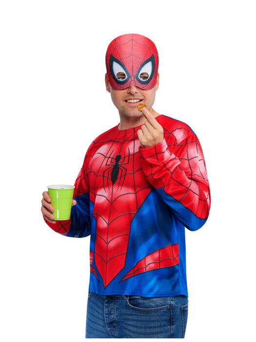 Buy Spider-Man Costume Top & Mask for Adults - Marvel from Costume Super Centre AU