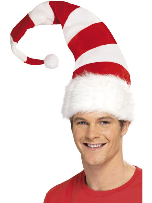 Buy Striped Red & White Santa Hat for Adults from Costume Super Centre AU
