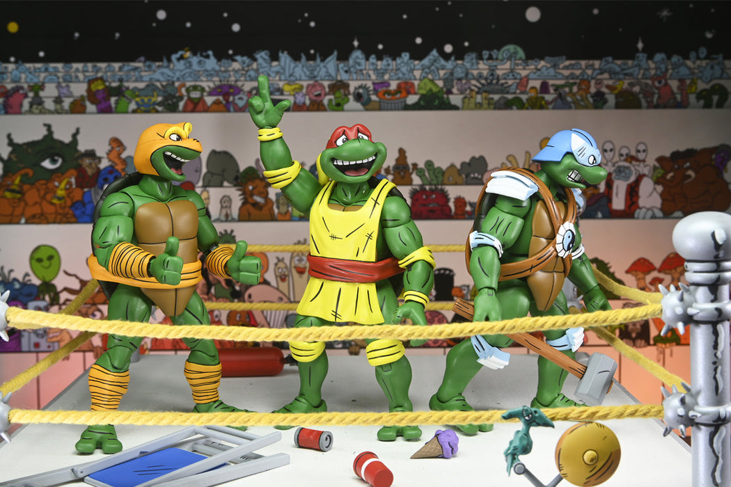 Buy Stump Wresting Turtles 4 Pack - 7" Scale Action Figure - Teenage Mutant Ninja Turtles (Archie Comics) - NECA Collectibles from Costume Super Centre AU