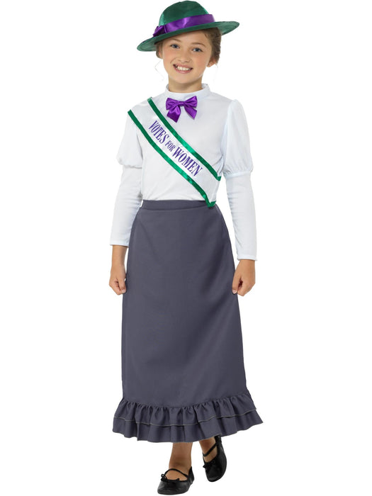 Buy Suffragette Victorian Grey Costume for Kids from Costume Super Centre AU