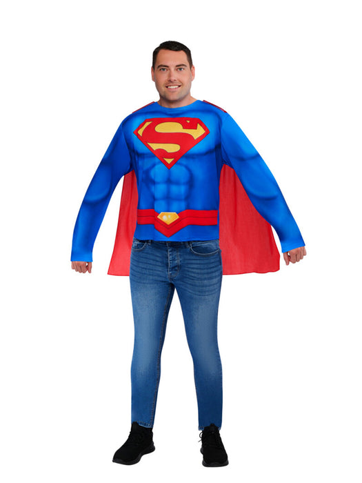 Buy Superman Costume Top & Cape for Adults - DC Comics from Costume Super Centre AU