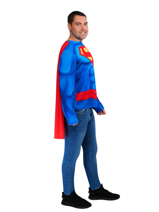 Buy Superman Costume Top & Cape for Adults - DC Comics from Costume Super Centre AU