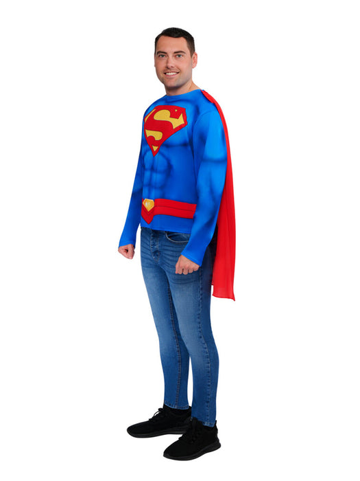 Buy Superman Costume Top & Cape for Adults - DC Comics from Costume Super Centre AU