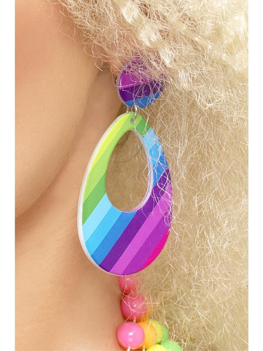 Buy Teardrop Neon Multi-Coloured Clip-on Earrings for Adults from Costume Super Centre AU