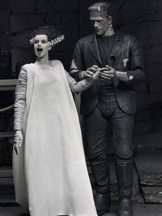 Buy The Monster & His Mate B&W 90th Anniversary - 2-Pack 7" Scale Action Figures - Bride of Frankenstein - NECA Collectibles from Costume Super Centre AU