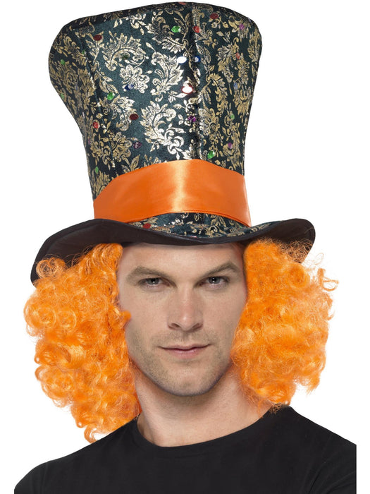 Buy Top Hat with Orange Wig for Adults from Costume Super Centre AU