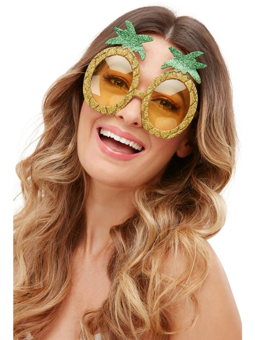 Buy Tropical Pineapple Glitter Glasses for Adults from Costume Super Centre AU