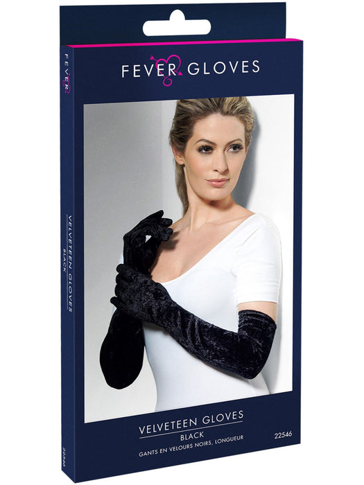 Buy Velvelteen Black Gloves for Adults from Costume Super Centre AU