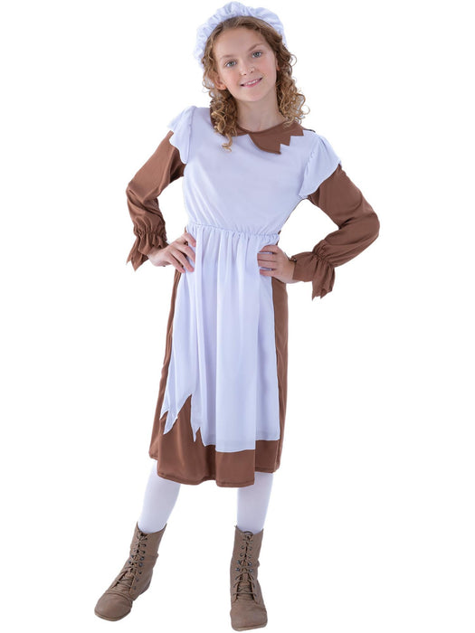 Buy Victorian Poor Girl Brown Costume for Kids from Costume Super Centre AU