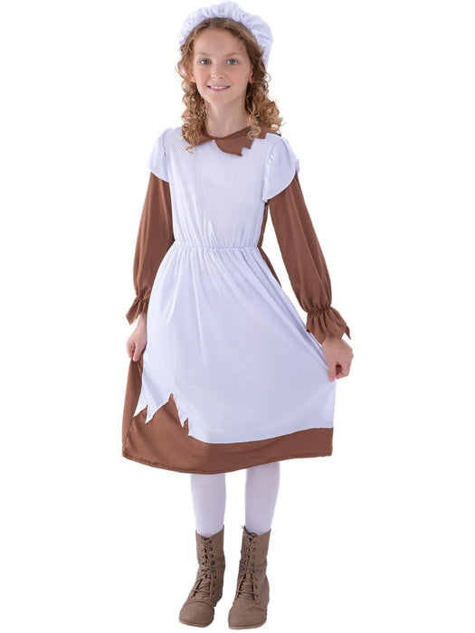 Buy Victorian Poor Girl Brown Costume for Kids from Costume Super Centre AU