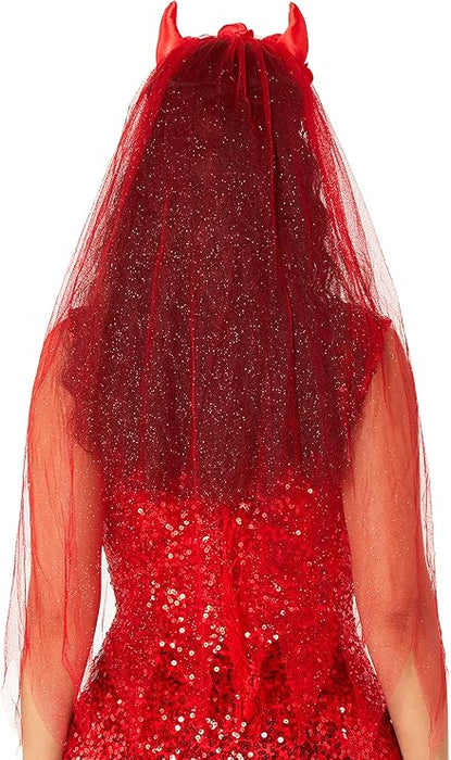 Buy Villainous Veil Devil Horns Headpiece from Costume Super Centre AU