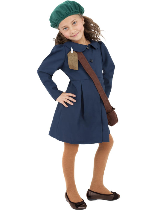 Buy WW2 Evacuee Girl Costume for Kids - Blue from Costume Super Centre AU