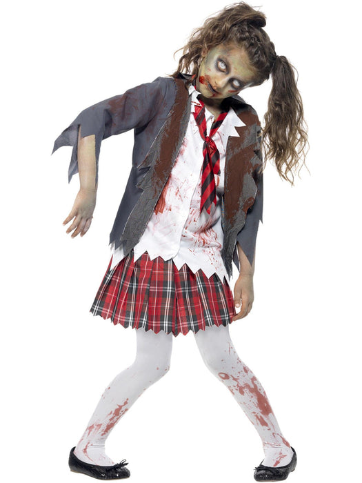 Buy Zombie School Girl Costume for Kids from Costume Super Centre AU