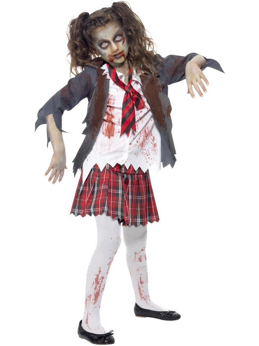 Buy Zombie School Girl Costume for Kids from Costume Super Centre AU