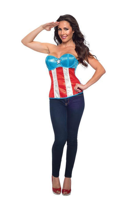 American Dream Sequin Adult Corset | Costume Super Centre AU