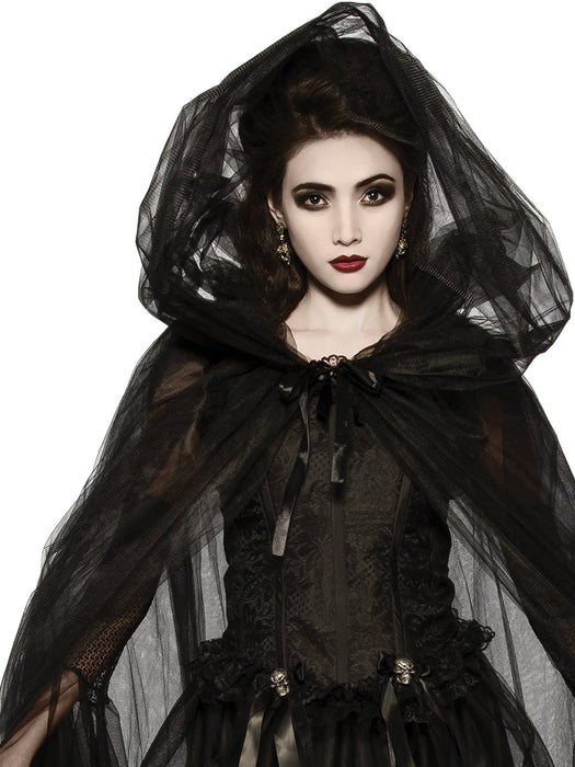 Buy Black Full Length Hooded Cape for Adults from Costume Super Centre AU