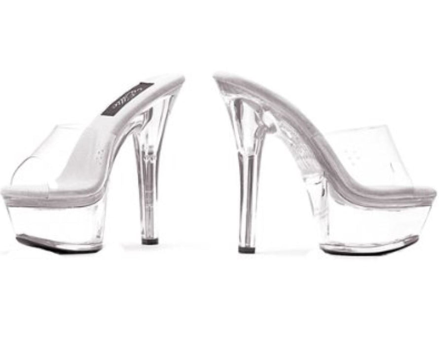 Buy Mule 6 Inch Heel Clear from Costume Super Centre AU
