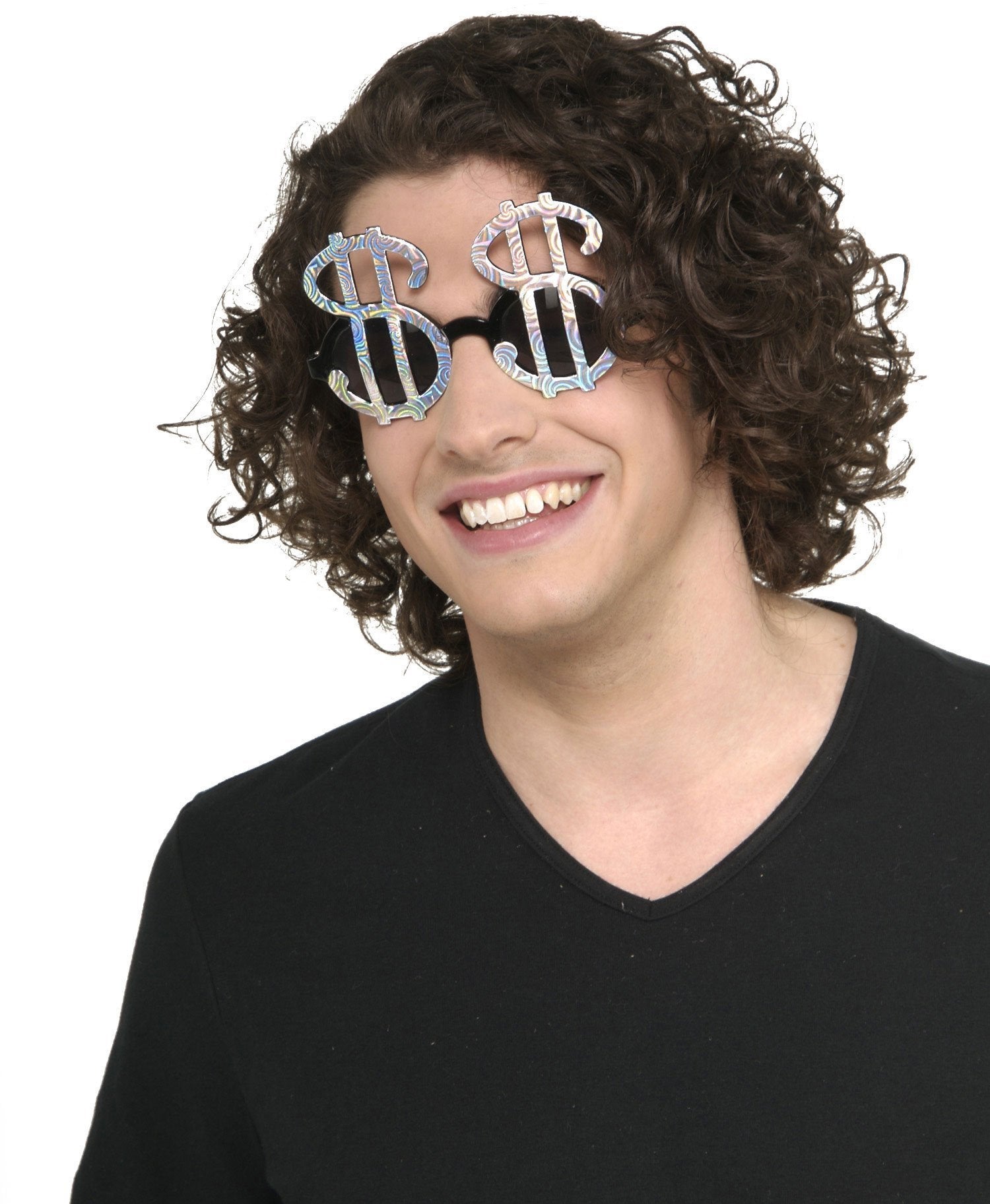 Dollar Sign Silver Glasses for Adults | Costume Super Centre