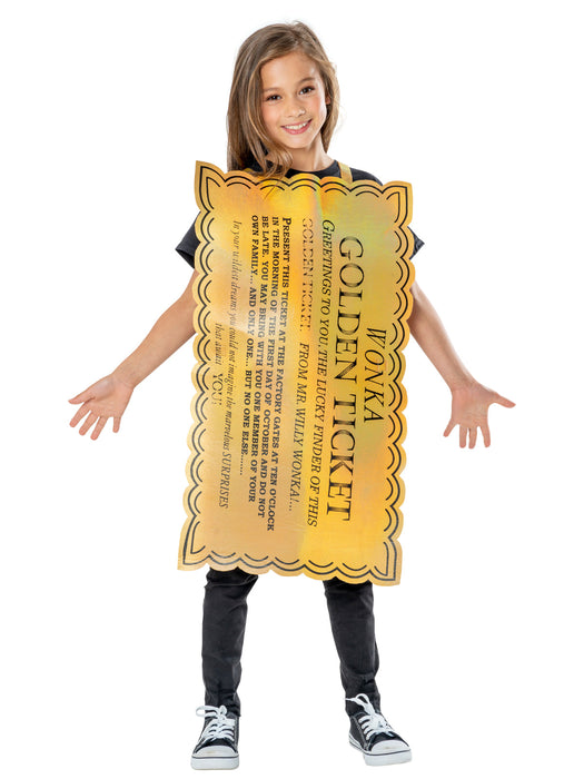 Buy Golden Ticket Tabard Costume for Kids - Warner Bros Charlie and the Chocolate Factory from Costume Super Centre AU
