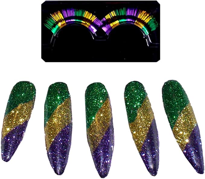 Buy Mardi Gras Nails and Lashes Set from Costume Super Centre AU