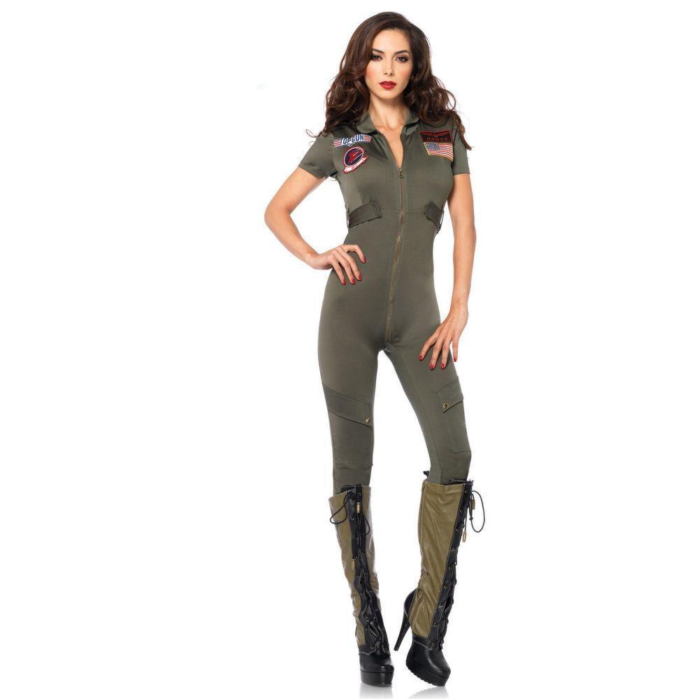 Pilot Sexy Flight Suit Jumpsuit Costume for Adults | Costume Super Centre