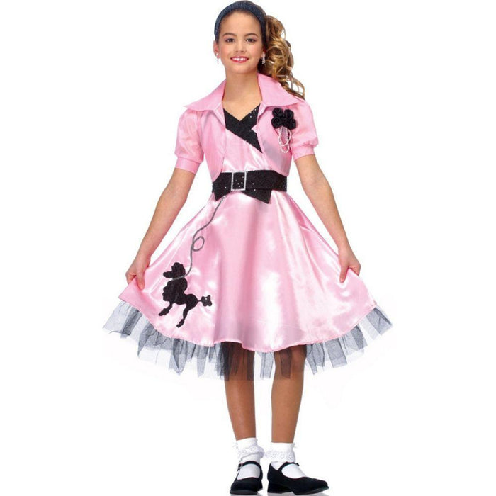 Buy Girls Pink Hop Diva Poodle Skirt Costume from Costume Super Centre AU