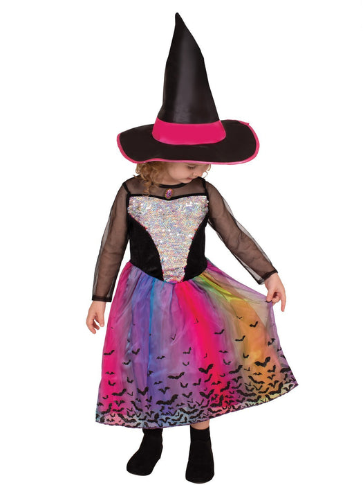 Buy Rainbow Colour Magic Witch Deluxe Costume for Kids from Costume Super Centre AU