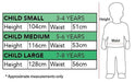 My Little Pony - Rainbow Dash Premium Child Costume Size Chart | Costume Super Centre AU