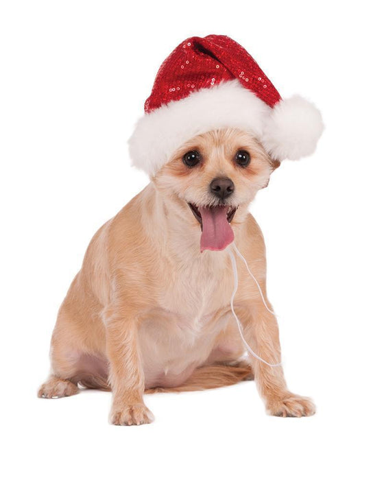 Sequin Santa Pet Hat | Costume Super Centre AU