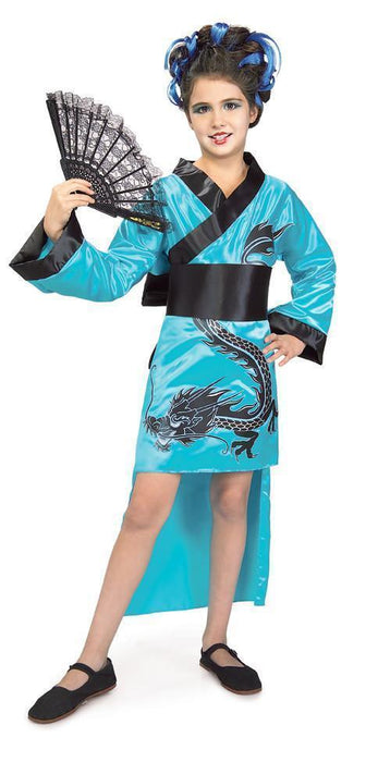 Teal Dragon Girl Kimono Child Costume | Costume Super Centre AU