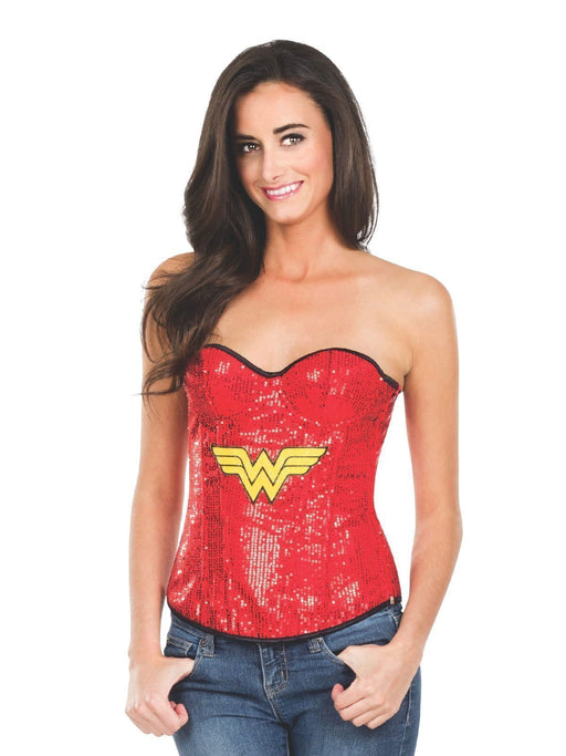 Wonder Woman Adult Sequin Corset | Costume Super Centre AU